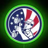 American Telephone Installation Repair Technician Icon RGB Neon Sign - Image 3
