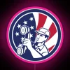 American Telephone Installation Repair Technician Icon RGB Neon Sign - Image 6
