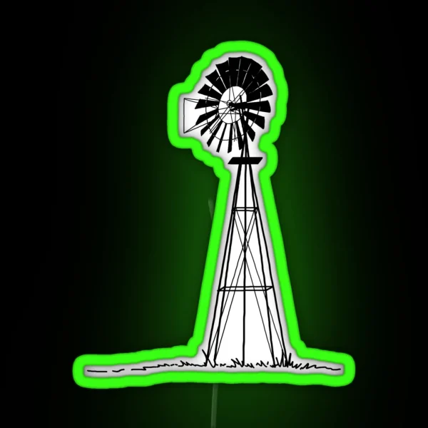 American Windmill Black RGB Neon Sign