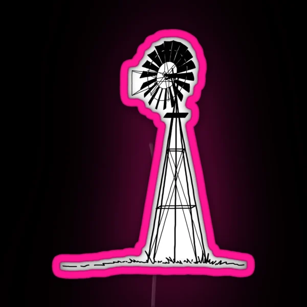 American Windmill Black RGB Neon Sign