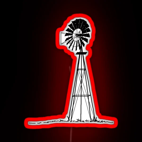American Windmill Black RGB Neon Sign