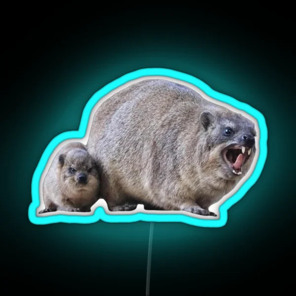 Amgry Rock Hyrax RGB Neon Sign