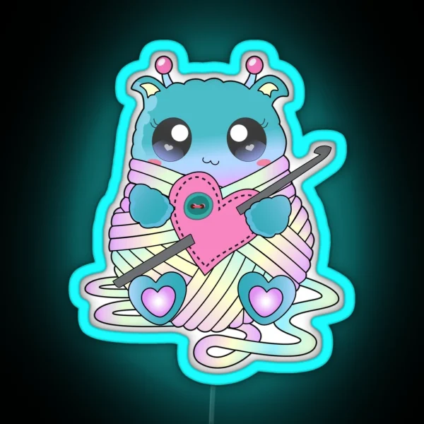 Amicreatures Logo Crochet Monster Amigurumi RGB Neon Sign