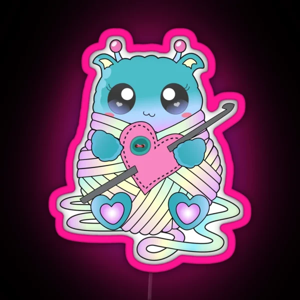 Amicreatures Logo Crochet Monster Amigurumi RGB Neon Sign