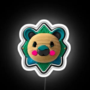 Amigurumi Bear Crochet RGB Neon Sign