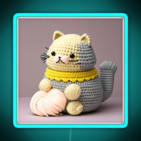 Amigurumi Cat RGB Neon Sign