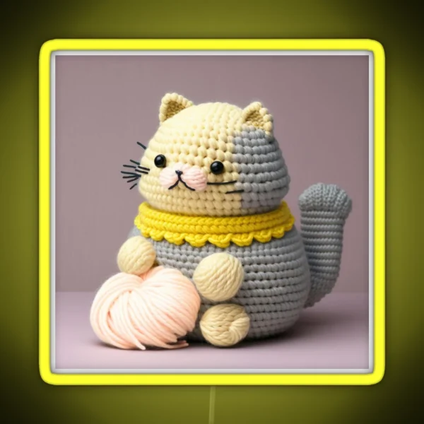 Amigurumi Cat RGB Neon Sign