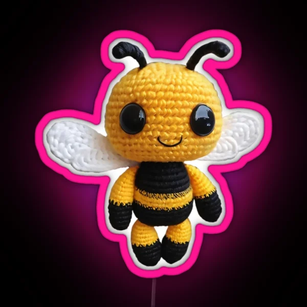 Amigurumi Cute Bee RGB Neon Sign