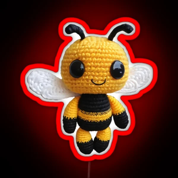 Amigurumi Cute Bee RGB Neon Sign