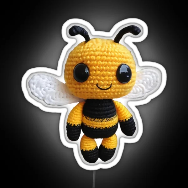 Amigurumi Cute Bee RGB Neon Sign