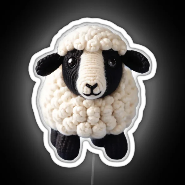 Amigurumi Cute Black Sheep RGB Neon Sign