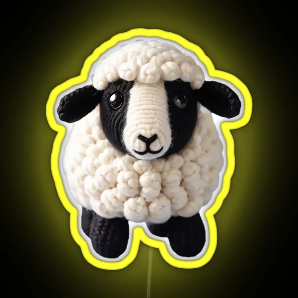 Amigurumi Cute Black Sheep RGB Neon Sign