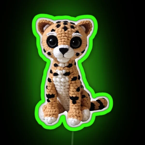 Amigurumi Cute Cheetah RGB Neon Sign