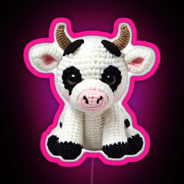 Amigurumi Cute Cow 02 RGB Neon Sign