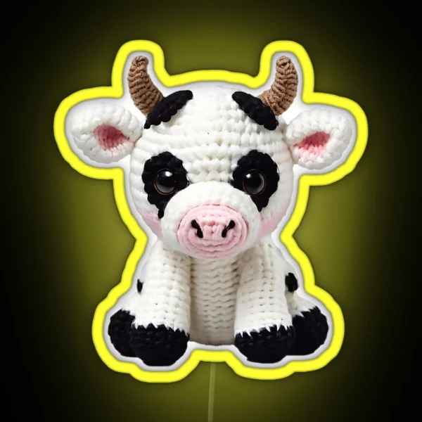 Amigurumi Cute Cow 02 RGB Neon Sign