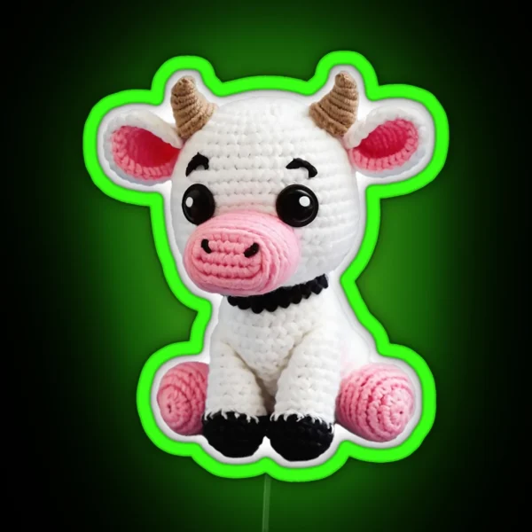 Amigurumi Cute Cow 03 RGB Neon Sign