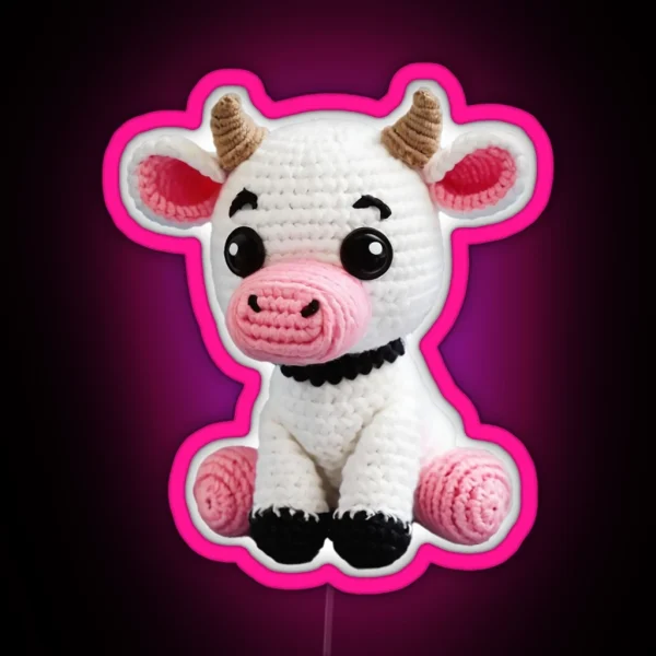 Amigurumi Cute Cow 03 RGB Neon Sign