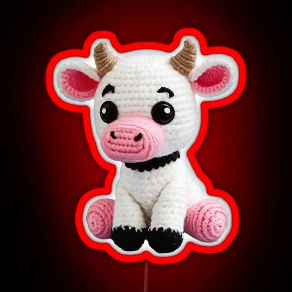 Amigurumi Cute Cow 03 RGB Neon Sign