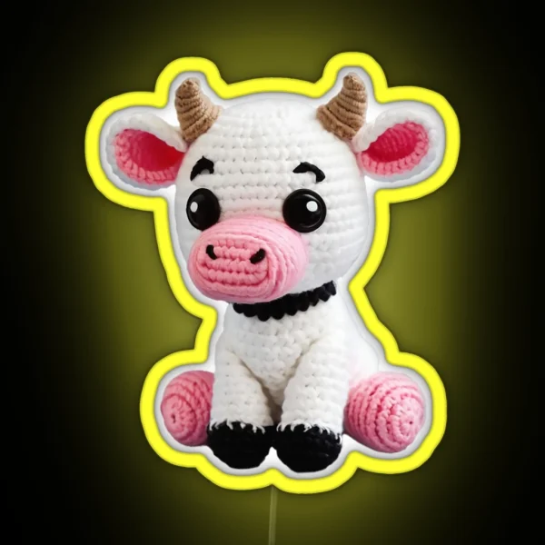 Amigurumi Cute Cow 03 RGB Neon Sign