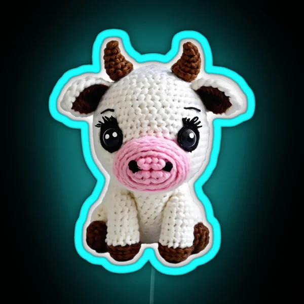 Amigurumi Cute Cow RGB Neon Sign