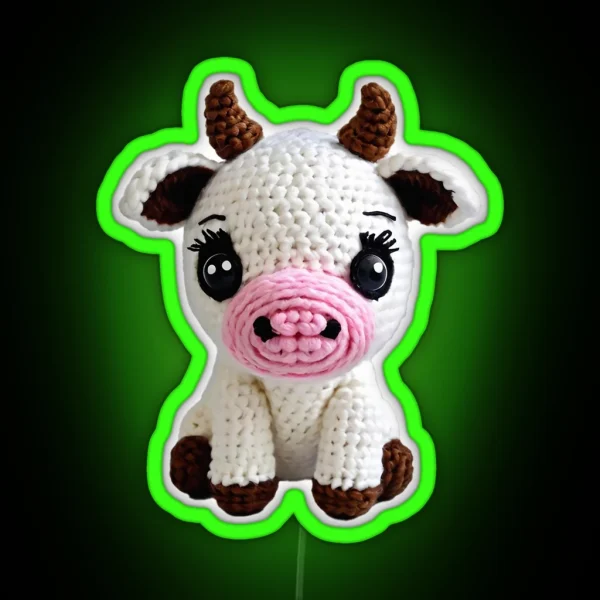 Amigurumi Cute Cow RGB Neon Sign