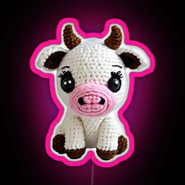 Amigurumi Cute Cow RGB Neon Sign