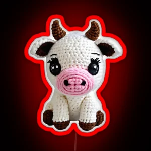 Amigurumi Cute Cow RGB Neon Sign