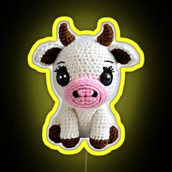 Amigurumi Cute Cow RGB Neon Sign