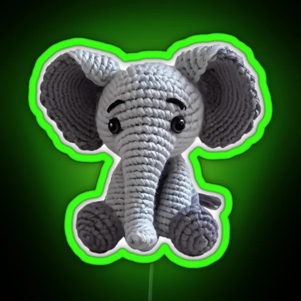 Amigurumi Cute Elephant RGB Neon Sign