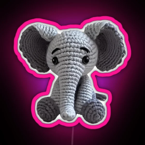 Amigurumi Cute Elephant RGB Neon Sign