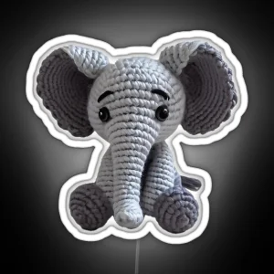 Amigurumi Cute Elephant RGB Neon Sign