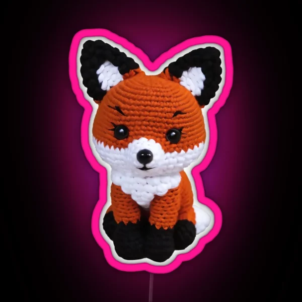 Amigurumi Cute Fox RGB Neon Sign