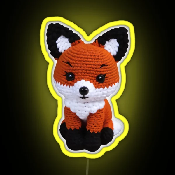 Amigurumi Cute Fox RGB Neon Sign