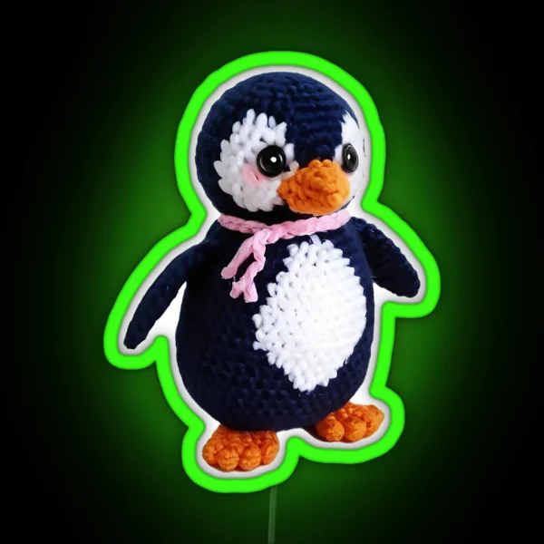 Amigurumi Cute Penguin RGB Neon Sign