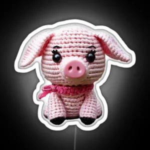 Amigurumi Cute Pig 02 RGB Neon Sign