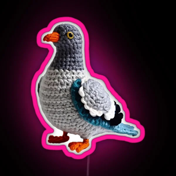 Amigurumi Cute Pigeon RGB Neon Sign