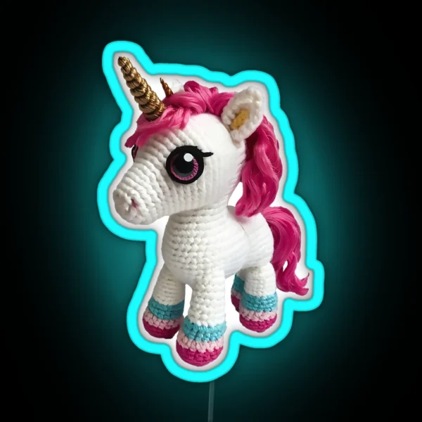 Amigurumi Cute Unicorn RGB Neon Sign