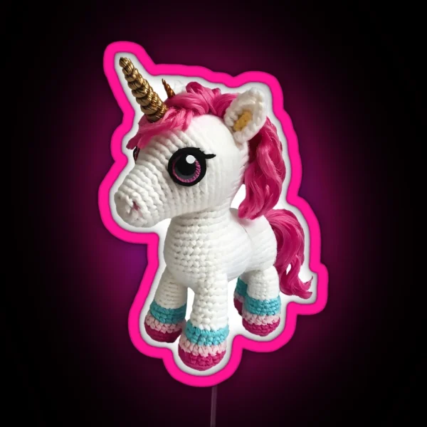 Amigurumi Cute Unicorn RGB Neon Sign