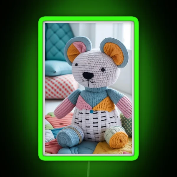 Amigurumi Patchwork RGB Neon Sign