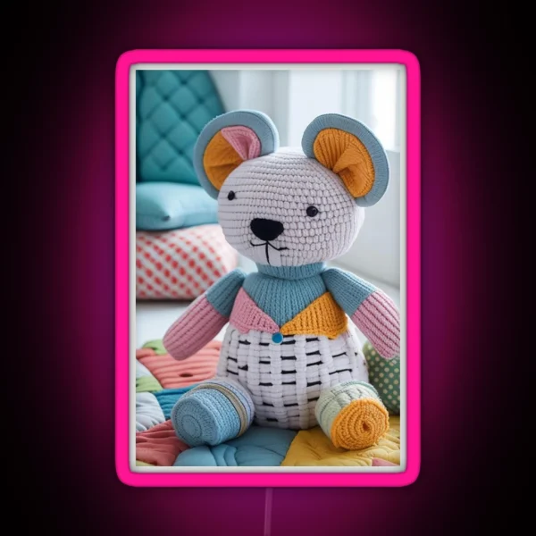 Amigurumi Patchwork RGB Neon Sign