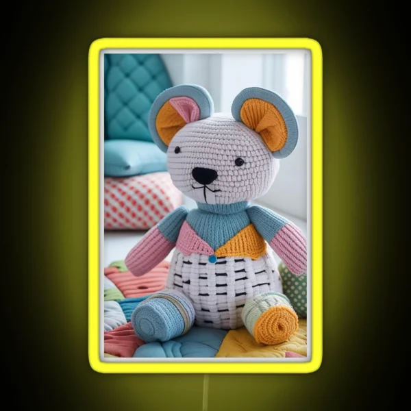 Amigurumi Patchwork RGB Neon Sign