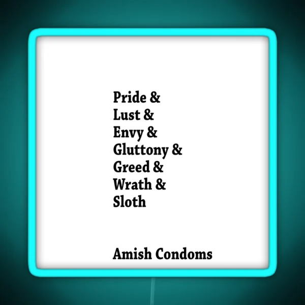 Amish Condoms RGB Neon Sign