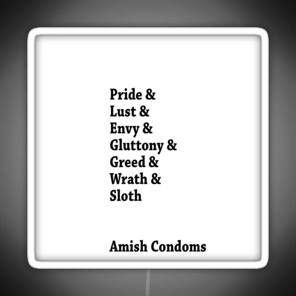 Amish Condoms RGB Neon Sign