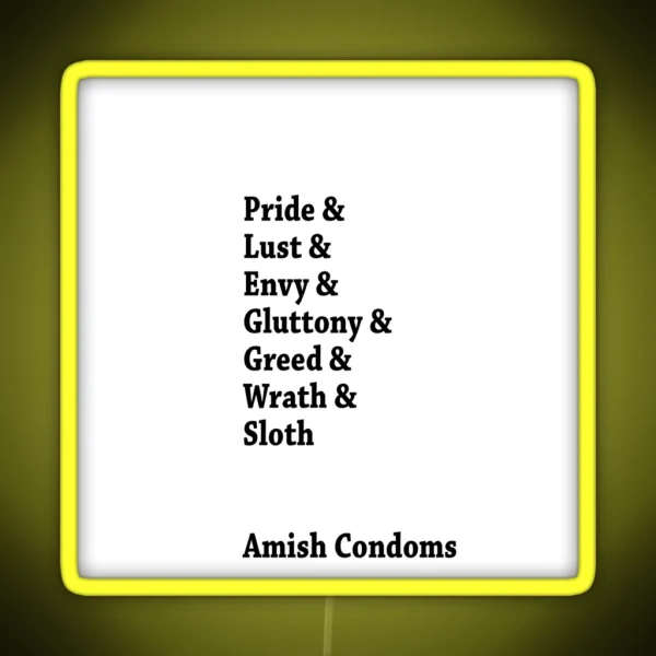 Amish Condoms RGB Neon Sign