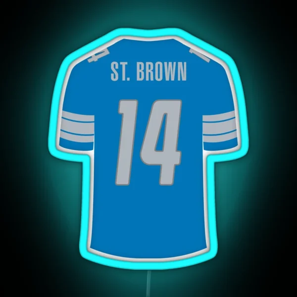 Amon Ra St Brown Detroit Lions RGB Neon Sign