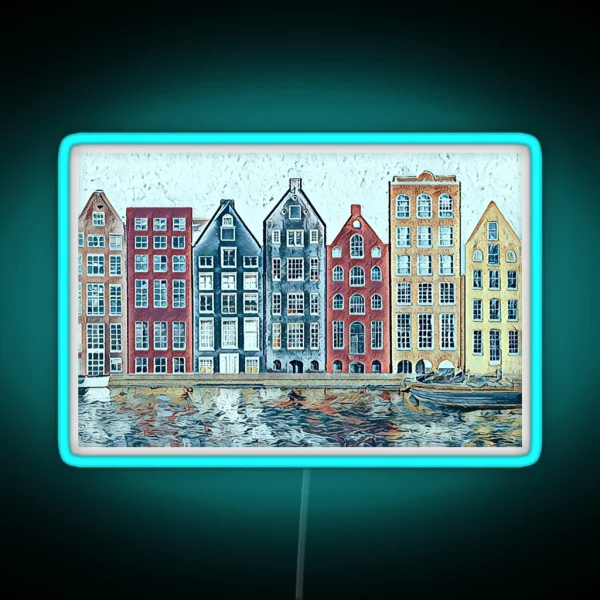 Amsterdam 3 Sketch RGB Neon Sign