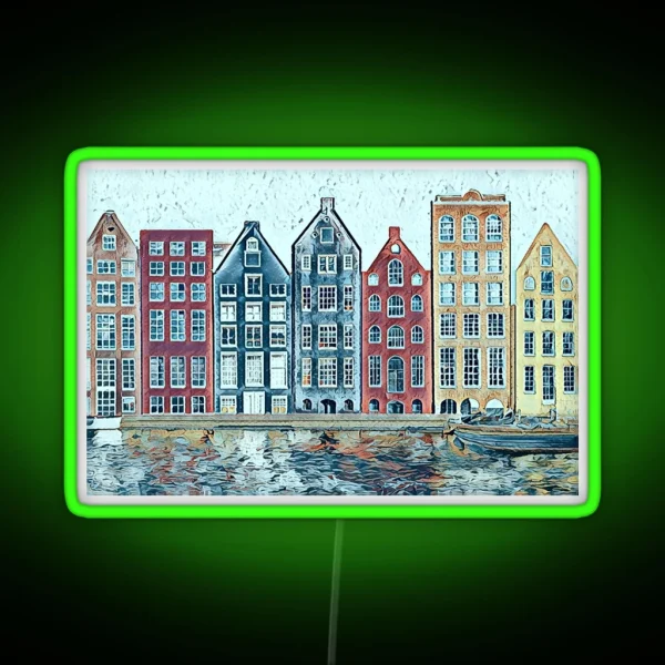 Amsterdam 3 Sketch RGB Neon Sign