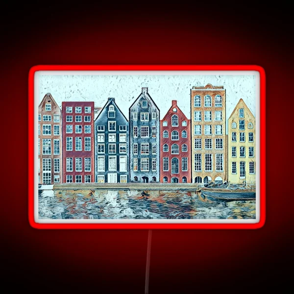 Amsterdam 3 Sketch RGB Neon Sign