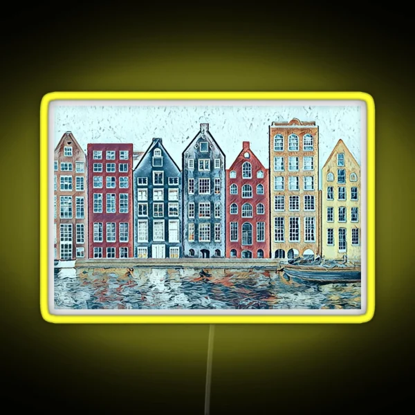 Amsterdam 3 Sketch RGB Neon Sign