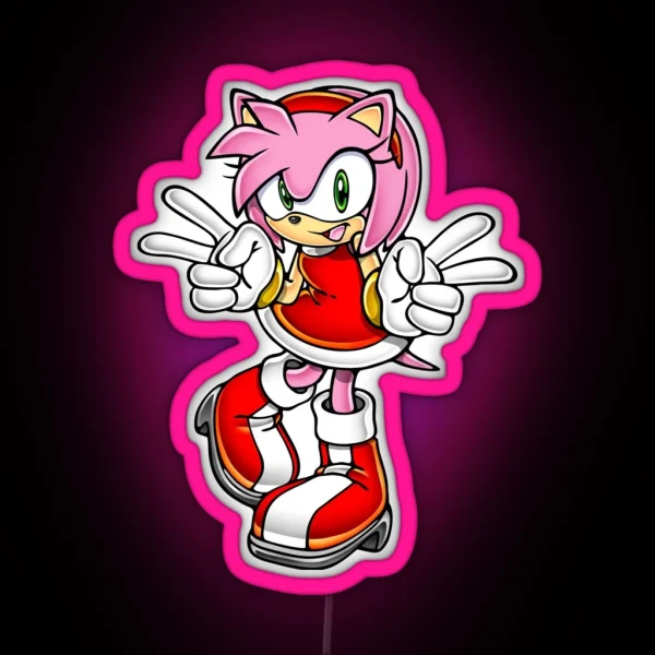 Amy Rose Sonic Adventure 2 RGB Neon Sign